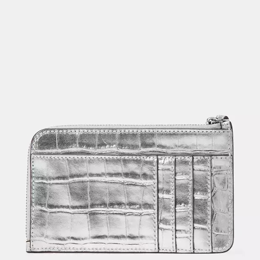 NWT Kate Spade Metallic Silver Embossed Wristlet - Picture 3 of 4